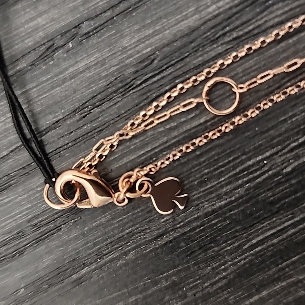 Kate Spade Yours Truly Pave Heart Mini Pendant Necklace Clear Rose Gold - Picture 12 of 16